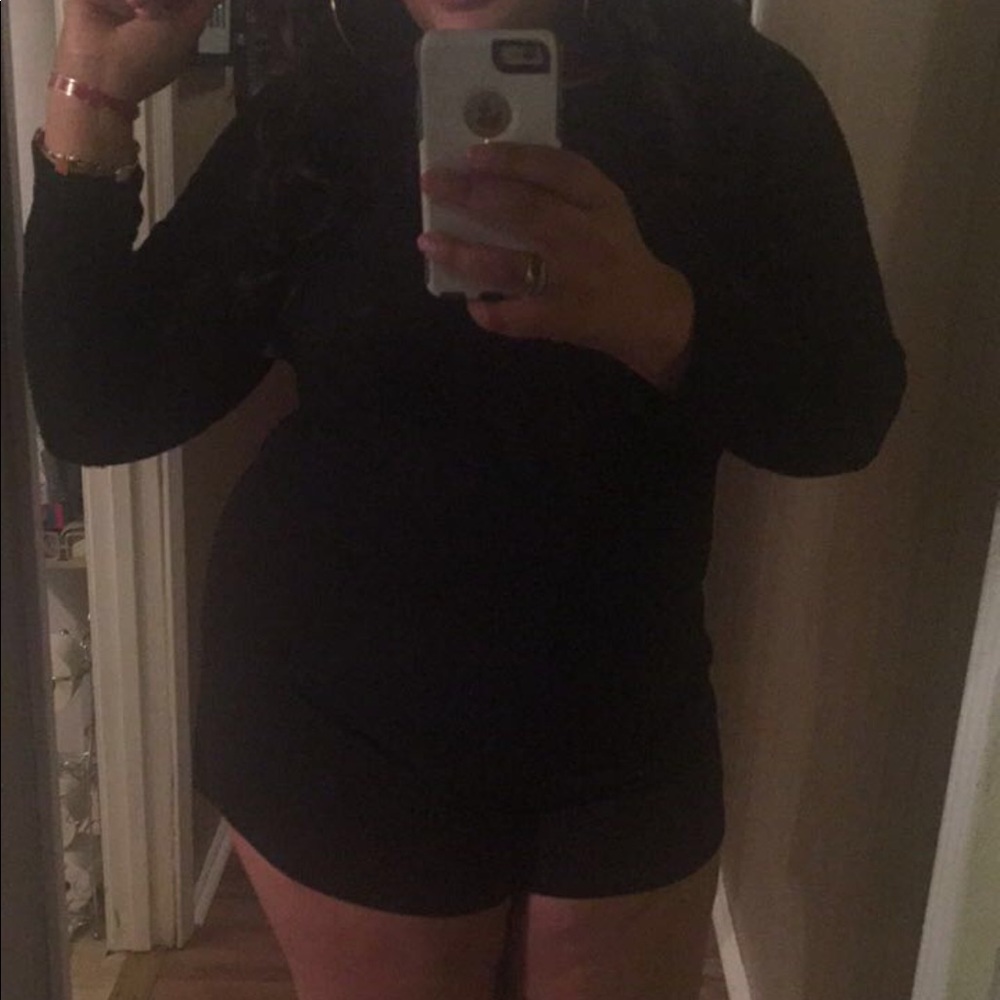 Fashion nova Black lace top romper